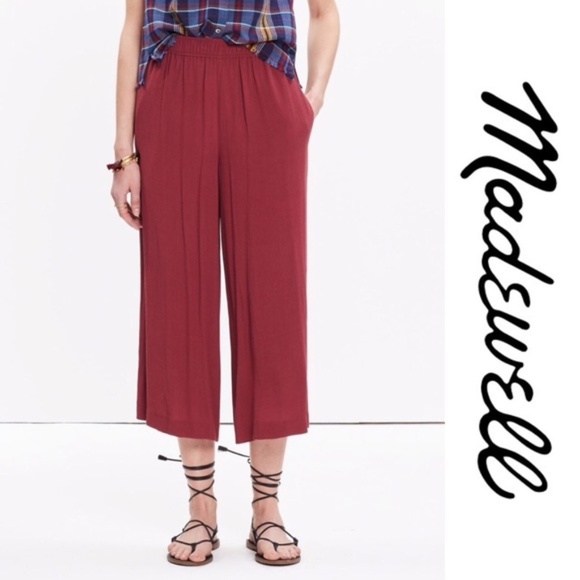 Madewell Pants - Madewell Clemente Pull On Cropped Culotte Pants
